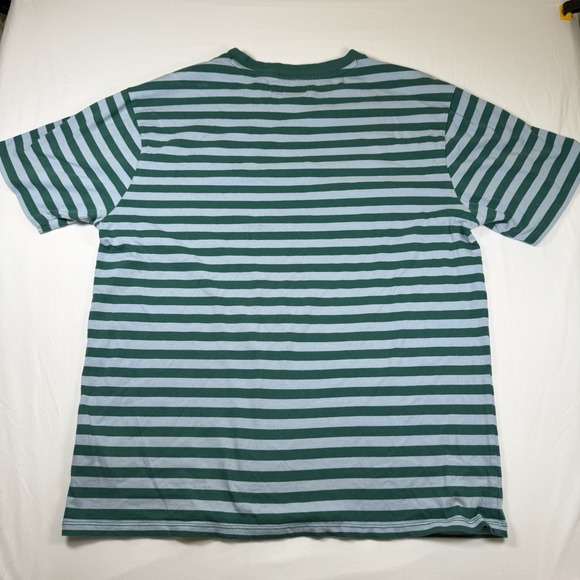 Guess Mens Shirt‎ Small Striped Short Sleeve 90s Y2K Retro Spellout Embroider - Picture 2 of 6